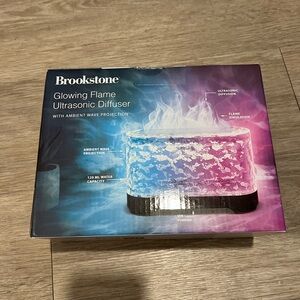Brookstone Glowing Flame Ultrasonic Diffuser - Blue and Purple